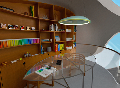 Study / library room architecture interior interior design render visualization