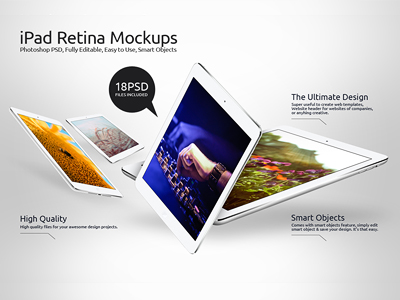 ipad Retina Mockups by YDLABS™ on Dribbble