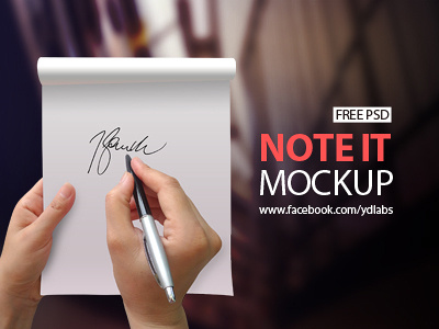 Note It Mockup Free PSD