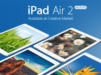 iPad Air 2 Mockups apple creativemarket ipad ipad mockup ipad psd ipadair mockup