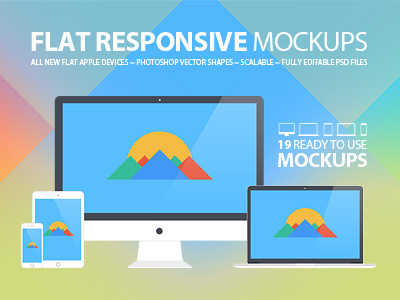 All New Flat Responsive Mockups