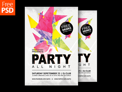 Party Poster Design Free Psd dribbble flyer freebie freepsd party poster psd
