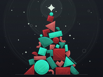 December blocks christmas christmas tree december design geometric illustration jingle bell santa tree xmas xmas tree