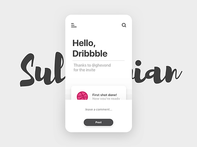 Hello,Dribbble! app debuts dribbble help invite thanks ui