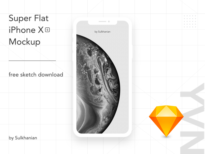 Free iPhone XS Super Flat Mockup