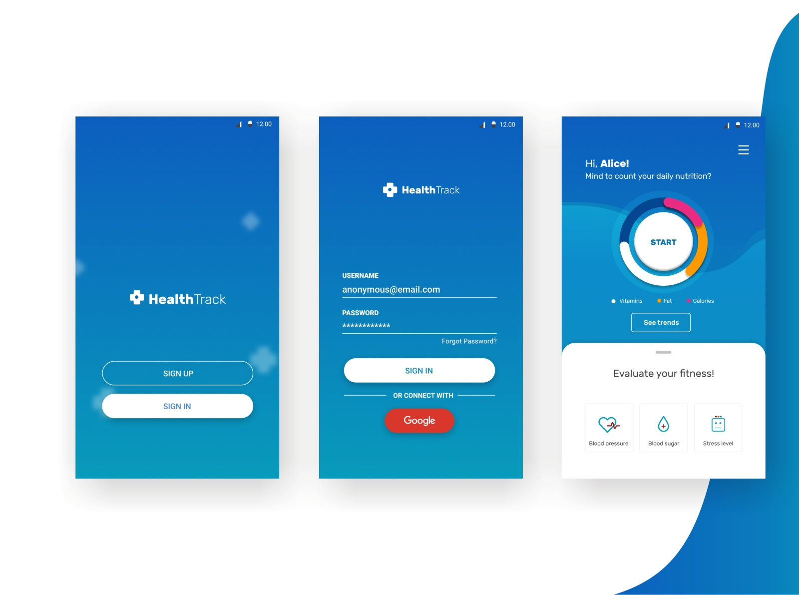 HealthTrack App by Nifan Fatahillah on Dribbble