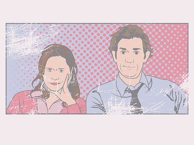 Jim & Pam - The Office - Retro Pop Art Style