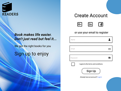 Sign up screen