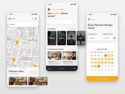 Coworking Space Rental UI app design ui ux