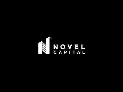 Novel Capital branding building design flat hotel logo minimal office vector