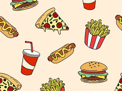 Fast Food Seamless Pattern Design