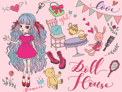 Doll House anime anime art character color cute design digital digital illustration digital painting doll doll house drawing illustration kawaii line linework manga painting vector vectornator