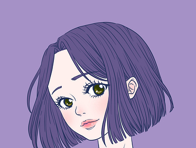 Girl Portrait anime asian character color comic cute design digital digital illustration digital painting drawing freehand girl illustration ipad drawing linework manga manhwa portrait procreate