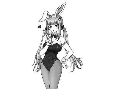 Anime-style Bunny Girl (Book illustration)