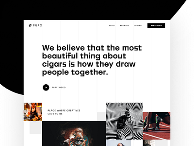 Landing page for Puro website.