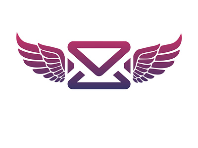Flying message mail icon logo