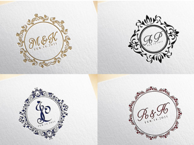 Wedding logo design flat lettering logo logo design logodesign logos luxurious luxury luxury wedding logo minimalist modern monogram wedding logo