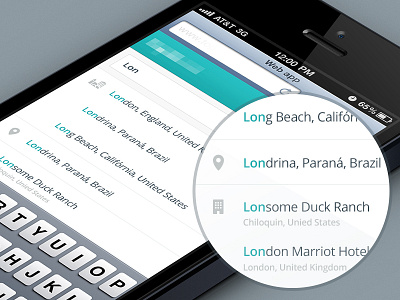 IOS web app search results app hotel icons input ios iphone location mobile responsive results search web