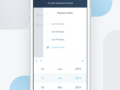 Mobile Transactions Filter