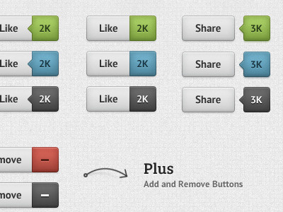 Styllus Ui Kit - Social Buttons blue buttons graphicriver green kit like remove set share social ui