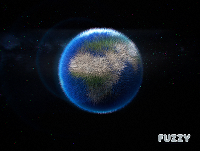 Fuzzy Earth 3d 3d art app app design cgi cinema 4d design illustration inspiration photoshop ui