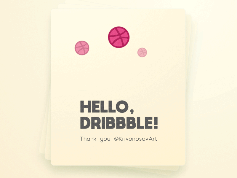 Hello, dribbble) animation debute dribbble invite invite