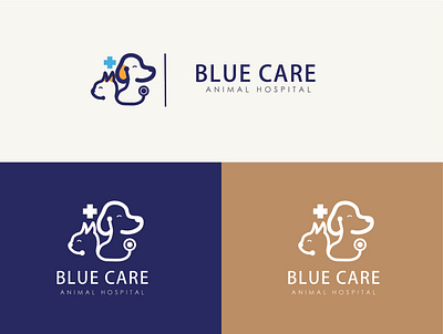 Blue Care Animal hospital Logo design animal logo logo design pet logo