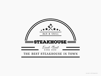 SteakHouse logo - Fresh Meat logo - Bar & Grill logo - BBQ logo bar logo bbq restaurant brand branding bull fire fresh food grill logotype meatball restaurant steak steak house steakhouse symbol typography vintage vintage badge vintage design vintage logo