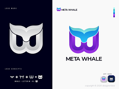 M + W Abstract Modern Letter Logo Design - Whale icon abstract logo app logo creative logo design icon letter m logo letter w logo logo designer logo trends 2021 logomaker logotype m logo m logo design modern logo typography vector w letter logo w logo whale whale logo