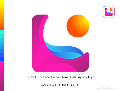 Travel Agency logo - Sea Beach Travel logo - Modern L logo abstract l logo abstract logo beach logo brand branding creative logo l letter l logo logo trends 2021 modern l logo modern logo travel travel agency travel agency logo travel agent travel app travel logo traveling travelling typography