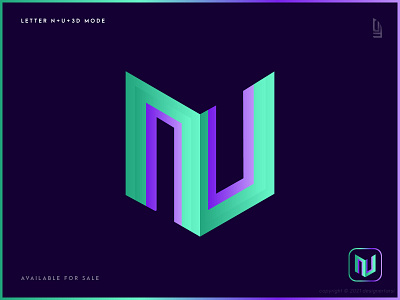 NU Letter Mark - 3D logo - 3D Alphabet logo - Construction Logo 3d 3d art 3d lettering 3d letters 3d logo 3d logo design 3d logos 3d modeling abstract logo building logo construction company creative logo logotype modern logo n logo nu logo real estate logo typography u logo