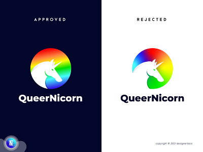 Queer Nicorn Brand Logo abstract logo brand brand design business logo company logo creative logo icon logo logo design logo design branding logo maker online logo trends 2021 logotype modern logo rainbow rainbow unicorn typography unicorn unicorn bedding unicorn logo