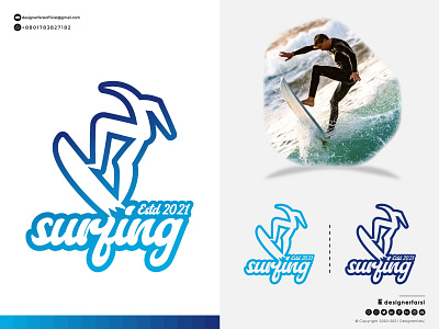 Modern Surfing logo - Surfing logo - Surf logo - Surfboard logo 3d abstract logo branding creative logo design graphic design icon illustration lettermark logo logo logo maker logotype modern logo modern surfing logo surfboard logo typography ui wordmark logo