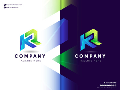 K+R Logo - Abstract Colorful K+R Letter Logo 3d abstract logo branding colorful logo creative logo design graphic design icon illustration initial logo k logo kr logo letter logo logo logotype modern logo r logo rk logo typography ui