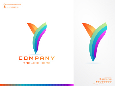 Colorful Y Logo abstract logo alphabet logo creative logo design free logo graphic design icon illustration initial logo initial y logo letter logo letter y logo logo logotype modern logo typography ui y letter y letter logo y logo