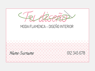 Business card - Tu diseño card design fashion logo pink