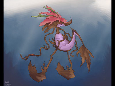 Illustration - Dragalge brown draw illustration pokemon sea sea horse