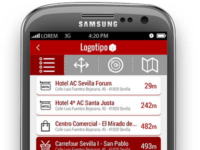 Mobile design - Zones of interest areas design gray mobile mobile design red zones