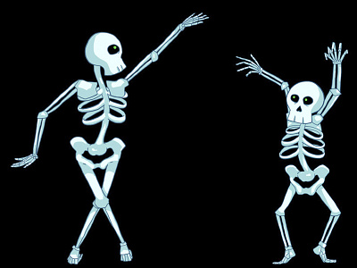 Illustration - Skeleton dancing bailando bailar crypt dance dancing esqueletos necrodancer of skeleton skeletons skull the