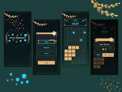 MineSweeper Redesign app design game gamedesign graphic design illustration minesweeper redesign ui ux vector