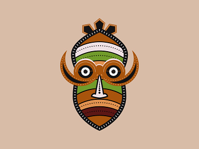 Totem Mask african ancient aztec ceremonial dance geometric geometric illustration hawaiian illustrator art inca mask people shapes spiritual tiki totem traditional traditional art tribal zulu
