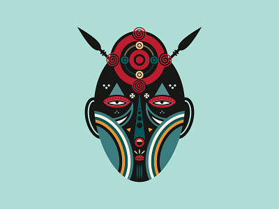 Aztec Warrior african ancient ancient egypt art aztec ceremonial geometric art geometric illustration hawaiian shirt illustrator mask samurai skull spirit spiritual tiki traditional tribal warrior zulu