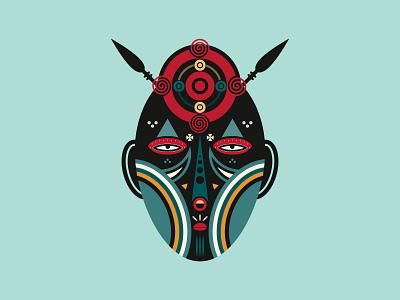 Aztec Warrior african ancient ancient egypt art aztec ceremonial geometric art geometric illustration hawaiian shirt illustrator mask samurai skull spirit spiritual tiki traditional tribal warrior zulu
