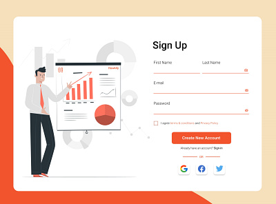 Daily UI #001 - Sign Up Page account challenge daily ui dailyui dailyuichallenge design figma illustration input log in login minimal profile sign sign in textfield ui ux web web design