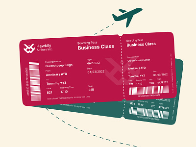 Daily UI #024 - Boarding Pass airline pass airline ticket airplane airport pass boarding boarding pass clean daily ui daily ui 24 dailyui dailyuichallenge day 24 design figma hawkily minimal pass ticket ui ux