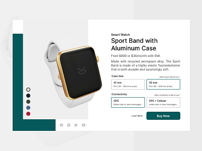 Daily UI #033 - Customize Product 033 clean customize customize product daily ui daily ui 033 dailyui dailyuichallenge day 33 design figma minimal product smart watch ui ux watch web