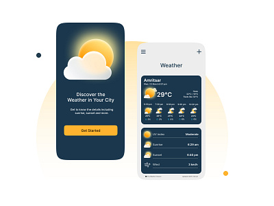 Daily UI #037 - Weather 037 amritsar clean cloud daily ui daily ui 037 dailyui dailyuichallenge day 37 design figma forecast mobile moon rain temperature ui ux weather
