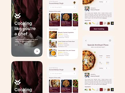 Daily UI #040 - Recipe 040 cooking dailiy ui 040 daily ui dailyui dailyuichallenge day 40 design figma food food app food mobile app food receipe hawkily pizza recipe recipes ui ux