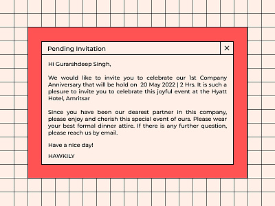 Daily UI #078 - Pending Invitation 078 amritsar daily ui daily ui 078 dailyui dailyuichallenge day 78 design figma hawkily invitation pending invitation