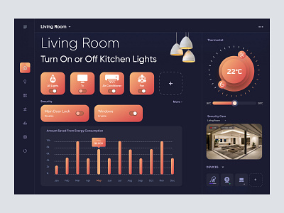 Smart Home Dashboard admin dashboard admin panel admin ui dark interface dark mode dark theme night mode uiuiux user dashboard